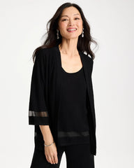 Travelers Black Travelers™ Sheer Stripe Cardigan