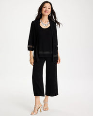 Travelers Black Travelers™ Sheer Stripe Cardigan