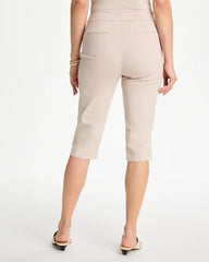 Smokey Taupe Brigitte™ Slim Rivet Pull-On Capri Pant