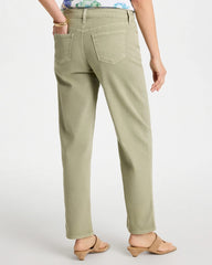 Seagrass Green Boyfriend Relaxed Crop Jeans