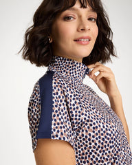 Passport Blue Zenergy® UPF Contrast Dot Half Zip Polo