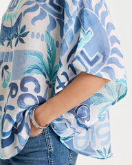 Passport Blue Island Printed Poncho