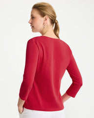 Cherry Lush Cotton Stretch 3/4 Sleeve Tee