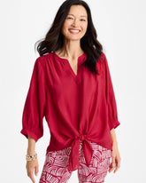 Cherry Lush Tie-Front Top