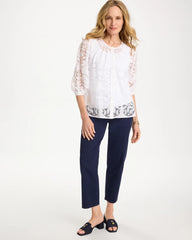 Alabaster Lace Burnout Blouse
