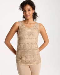 Gold Travelers™ Metallic Crochet Sweater Tank