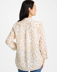 Mocha Mousse No Iron™ Linen Animal Print Shirt