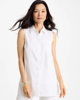 Alabaster Poplin Cotton Collared Tunic