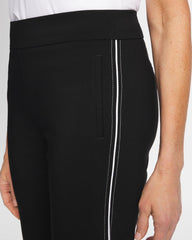 Black Brigitte™ Piped Straight Cropped Pants