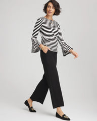 Black Juliet Slim Wide-Leg Cropped Pants
