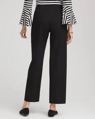 Black Juliet Slim Wide-Leg Cropped Pants