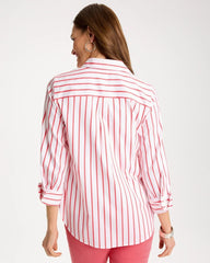 Calypso Coral No Iron™ Stretch Striped Shirt
