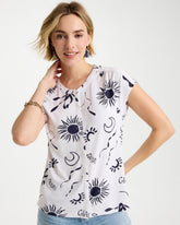 Passport Blue La Playa Refined Button Tee
