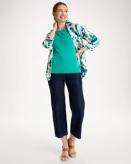 Topanga Green Pima Elbow Sleeve Tee
