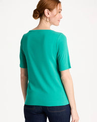 Topanga Green Pima Elbow Sleeve Tee