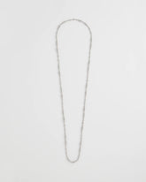Silver Silvertone Long Beaded Necklace