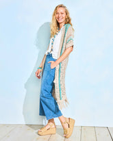Bondi Blue Rainbow Crochet Pointelle Vest