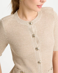 Gold Metallic Lady Jacket Cardigan