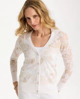 Alabaster Burnout Button-Front Cardigan