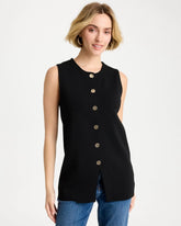 Black Refined Crewneck Sweater Vest