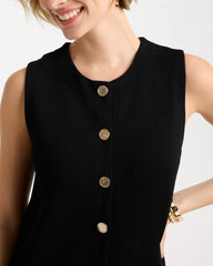 Black Refined Crewneck Sweater Vest
