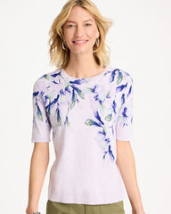 Orchid Mist Ella Short-Sleeve Orchid Sweater