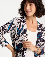 Deep Brown Printed Summer Romance Cardigan