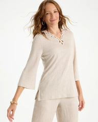 River Rock Embroidered Linen Tee