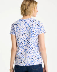 Amparo Blue Murano Cotton Stretch Cap Sleeve Tee