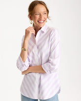 Orchid Mist No Iron™ Stretch Striped Shirt