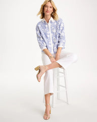 Alabaster Cotton 3D Embroidered Striped Shirt