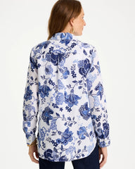 Amparo Blue No Iron™ Linen Bloom Shirt