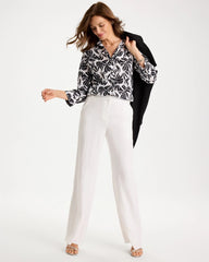 Black No Iron™ Linen Palm Shirt