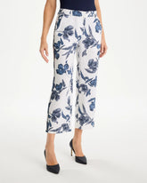 Passport Blue Piped Linen Fly Front Pants