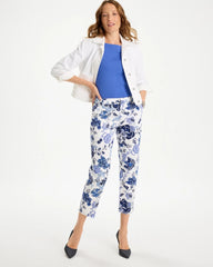 Alabaster Printed Relaxed Boyfriend Chino Fray Crop Pants