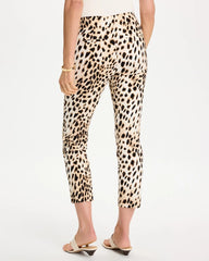Black Animal Print Brigitte™ Slim Pull-On Crop Pant