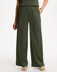 Kelp Forest Petite Travelers™ Crinkle Textured Pants