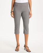 Black Brigitte™ Slim Gingham Pull-On Capri Pant