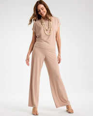 Mocha Mousse Travelers™ Palm Embossed Knit Pants