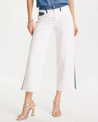 Alabaster Girlfriend Straight Colorblock Jeans