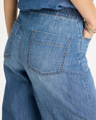 Lake Como Wash Lightweight Wide-Leg Ankle Jeans