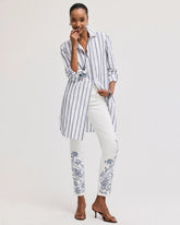 Alabaster Embroidered Girlfriend Slim Ankle Jeans