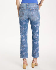Underwater Indigo Embellished Girlfriend Crop Jean