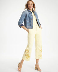 Golden Haze Trouser Cutwork Crop Jeans