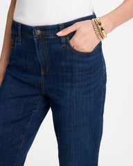Dark Sapphire Indigo Girlfriend Slim Full-Length Jeans