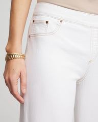 Natural Seeded Seeded Pull-On Wide-Leg Jeans