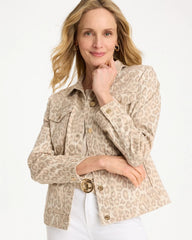 Classic Animal Denim Leopard Print Jacket