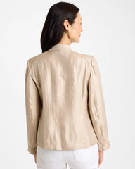 Khaki Sheen Stand Collar Jacket