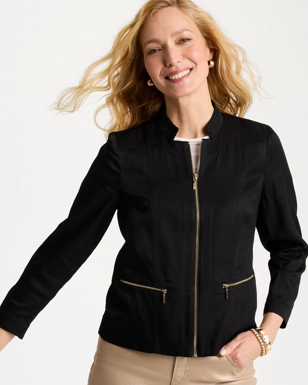 Black Textured Shine Jacket