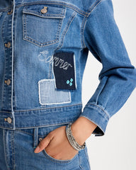 Underwater Indigo Denim Parrot Pocket Jacket